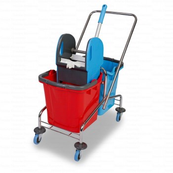 CHROME MOP TROLLEY (2X25 LT ) - CK753 