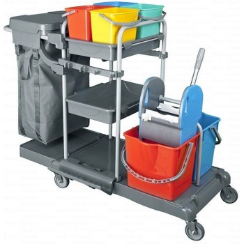 FAVORI JANITOR CART-PAINTED-BAG-4X5LT