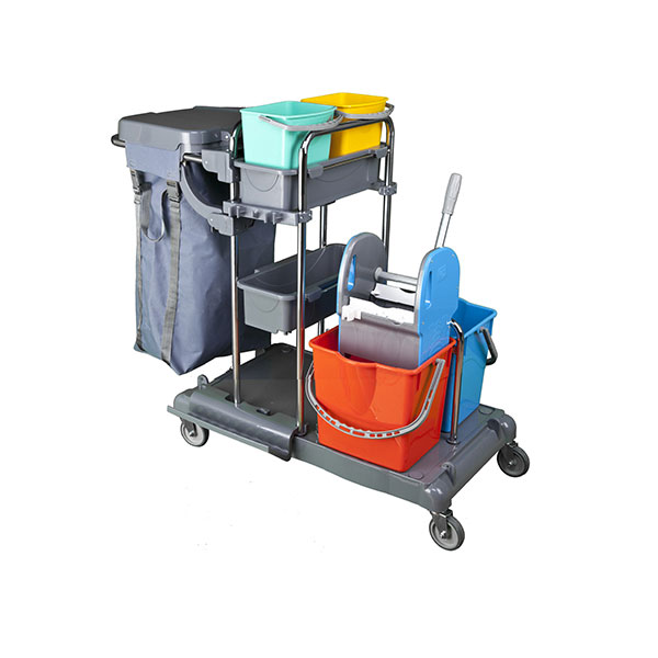FAVORI JANITOR CART-CHROME-BAG-2X5LT