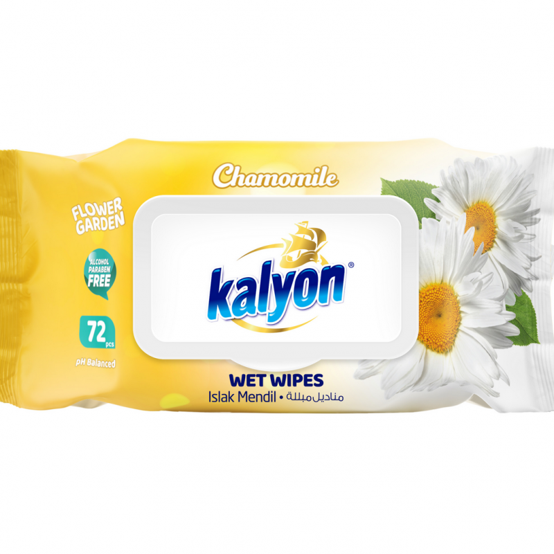 KALYON WET WIPES CHAMOMILLE 72 PCS / *12 (14*18 CM 40 GSM)