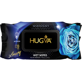 HUGVA LUXURY WET WIPES MIDNIGHT 120 PCS(18x14)/*12