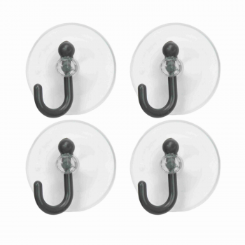 4x TRANSPARENT SUCTION HOOK