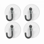 4x TRANSPARENT SUCTION HOOK