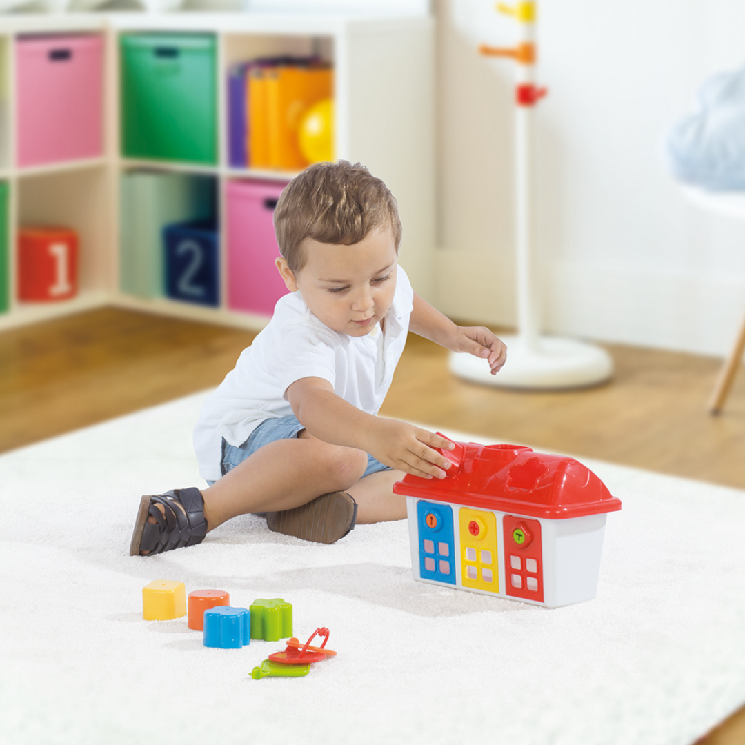 SHAPE SORTER HAPPY HOUSE WITH LOCKABLE DOORS