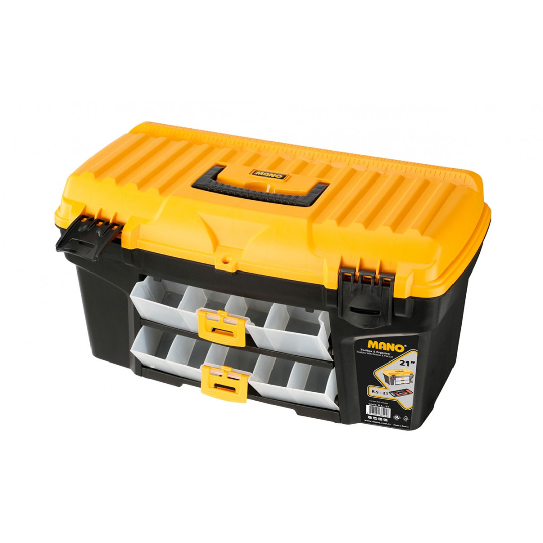Toolbox with Drawer & Flat Lid 21"