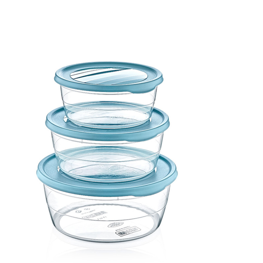 3 PCS ROUND TREND STORAGE BOX (0,3+0,7+1,1 lt)