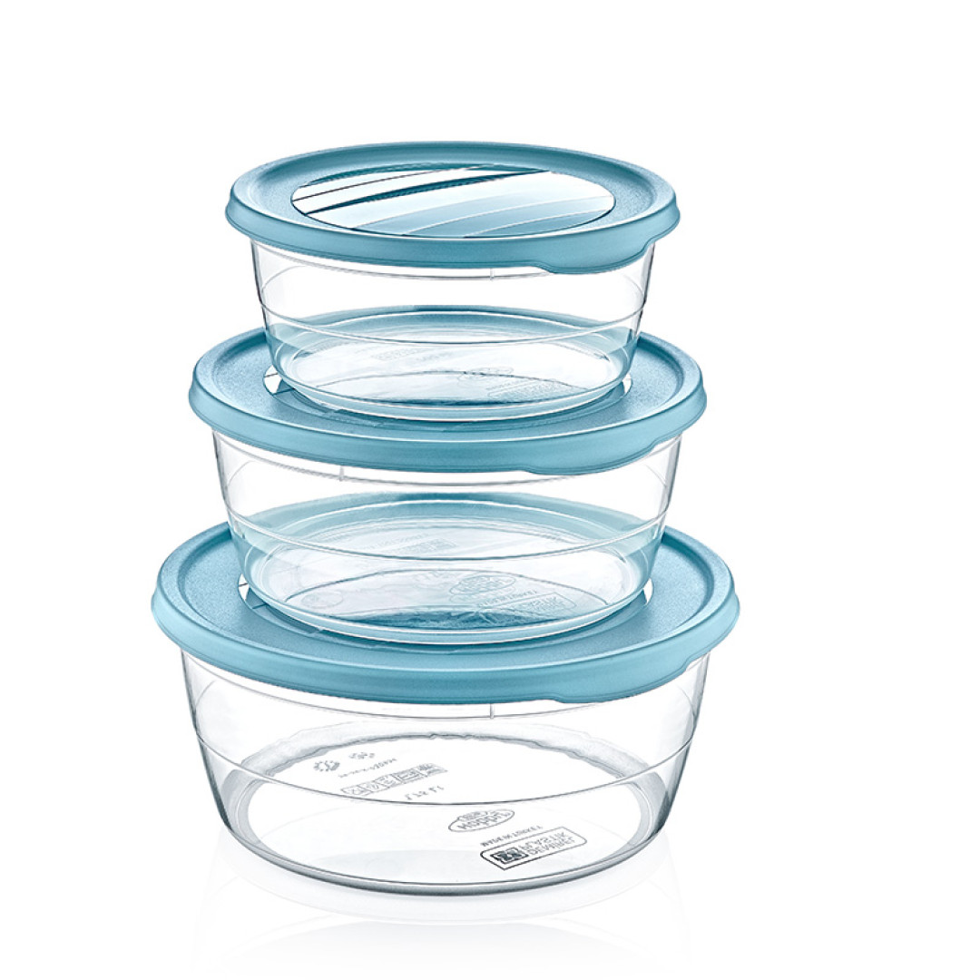 3 PCS ROUND TREND STORAGE BOX (0,7+1,1+1,75 lt)