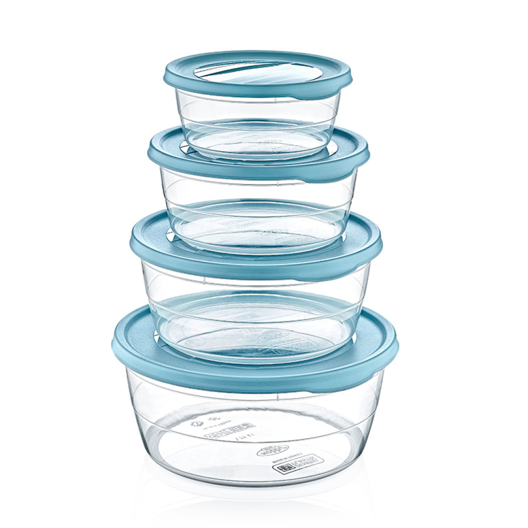 4 PCS ROUND TREND STORAGE BOX (0,3+0,7+1,1+1,75 lt)