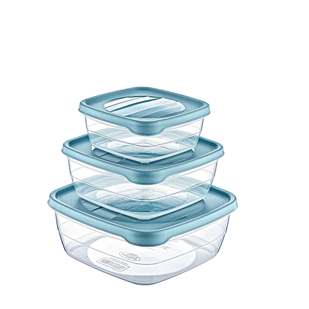 3 PCS SQUARE TREND STORAGE BOX (0,9+1,5+2,5 LT)