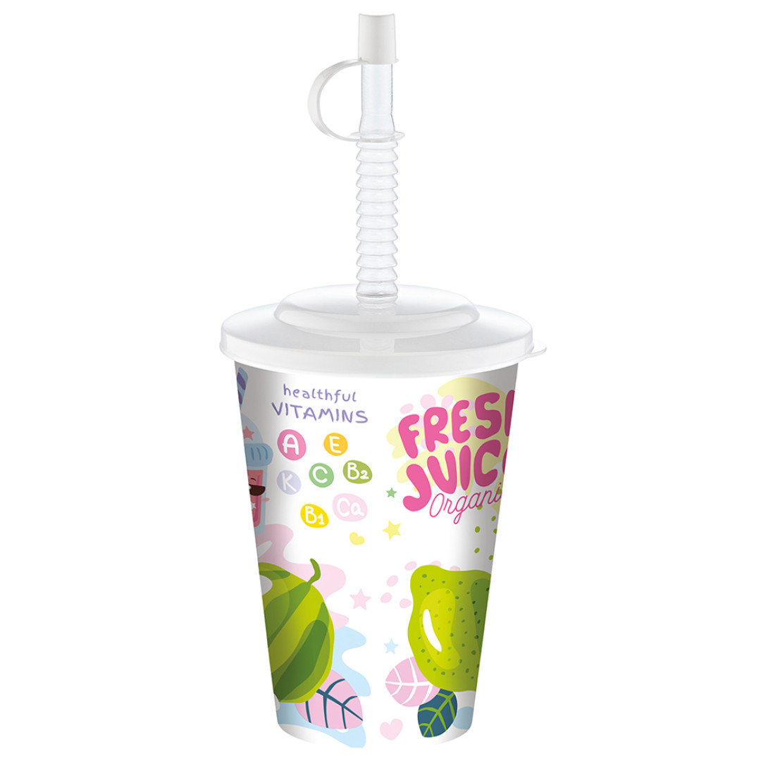 JUICE CUP W/H STRAW