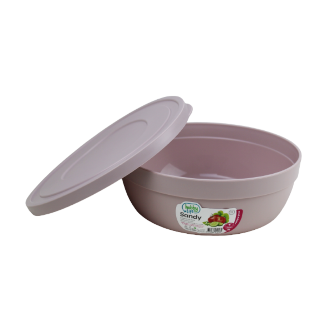 1 LT SANDY FLAT BOWL W/H COVER
