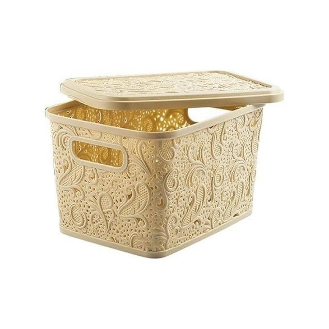 FLORIA LACE STORAGE BOX W/H LID 10 LT