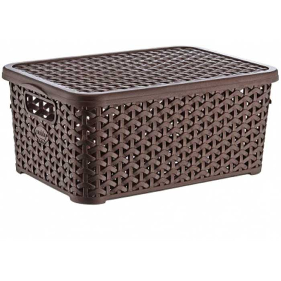 RATTAN STORAGE BOX W/H LID  6 LT